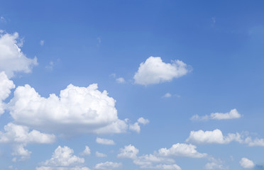 Naklejka na ściany i meble Skyscape background, weather concept, white cloud on blue sky background