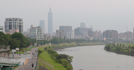 Serious air pollution in Taipei city