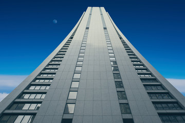 Naklejka premium A tall building that goes into the sky. Concept