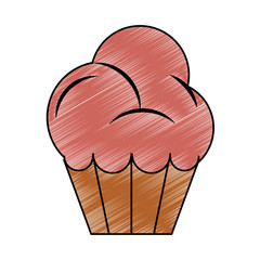 Cupcake dessert isolated vector illustration graphic design