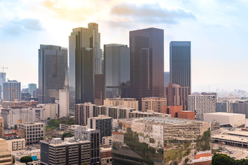 Fototapeta na wymiar Aerial Los Angeles downtown