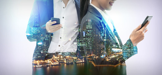Mobile phone telecommunication technology concept