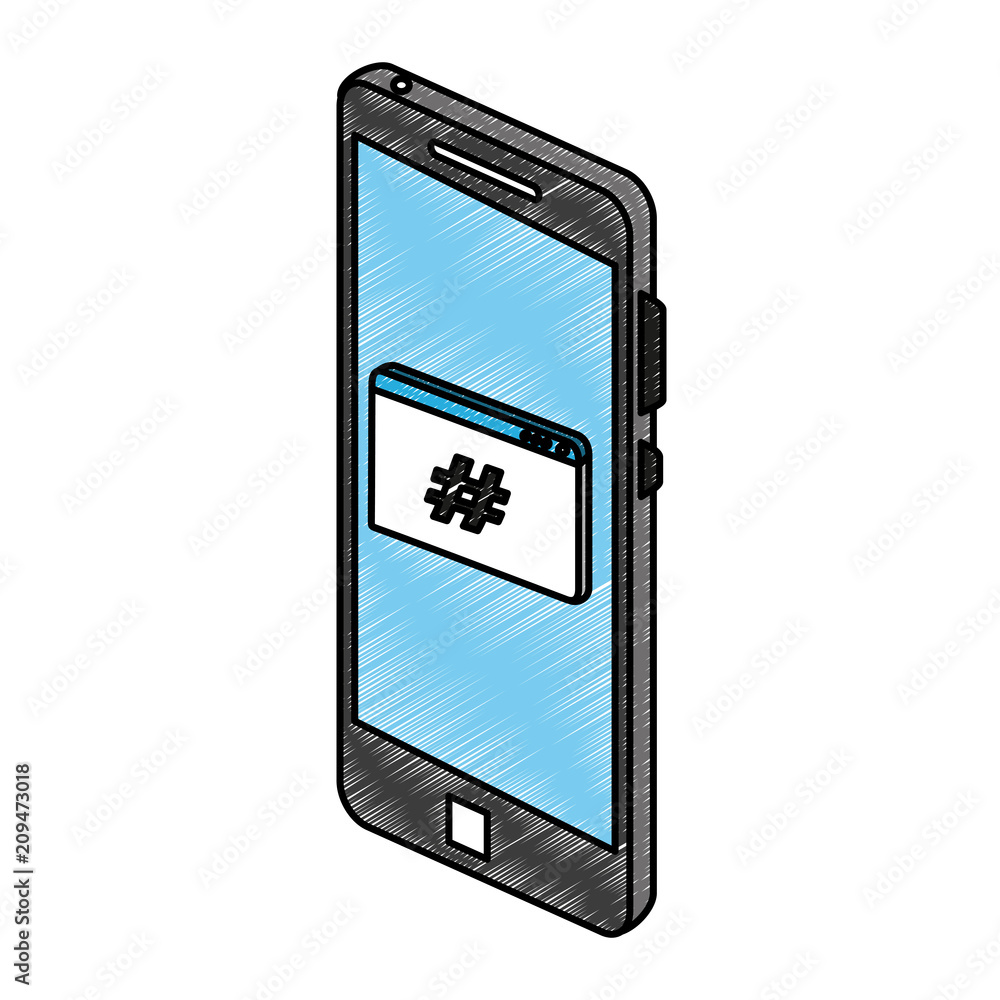 Poster smartphone and programming vector illustration graphic design