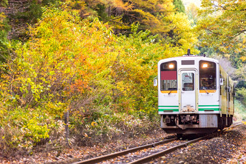 White train commuter Fukushima Japan