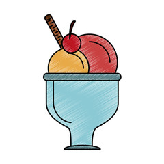 Ice cream cup isolated vector illustration graphic design