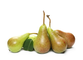 Fresh ripe pear isolated on white background