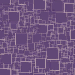 Violet geometric background with squares. Seamless pattern. Fashionable color. Vector illustration