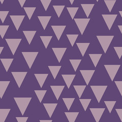 Violet geometric background with triangles. Seamless pattern. Fashionable color. Vector illustration  