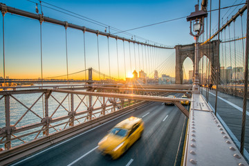 Brooklyn Bridge und Manhattan Bridge in New York City, USA
