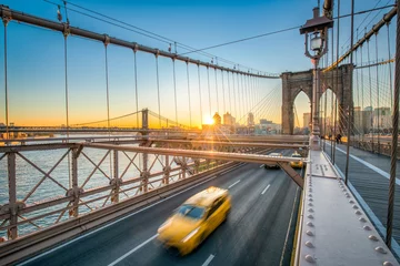 Türaufkleber Brooklyn Bridge und Manhattan Bridge in New York City, USA © eyetronic