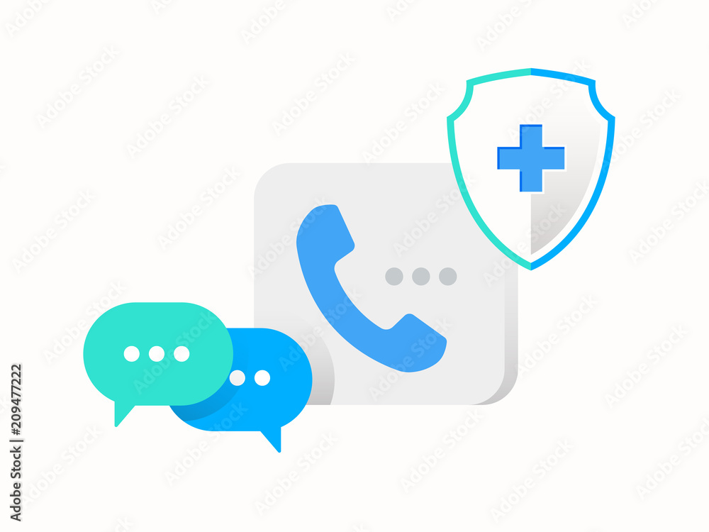 Poster secure calls and messages vector icon