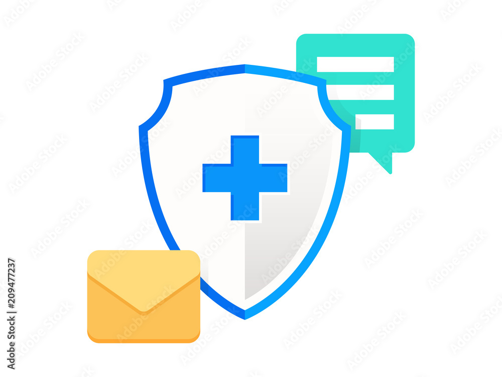 Poster secure message email vector icon