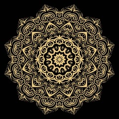 Beautiful round flower mandala. Vector illustration. Abstract