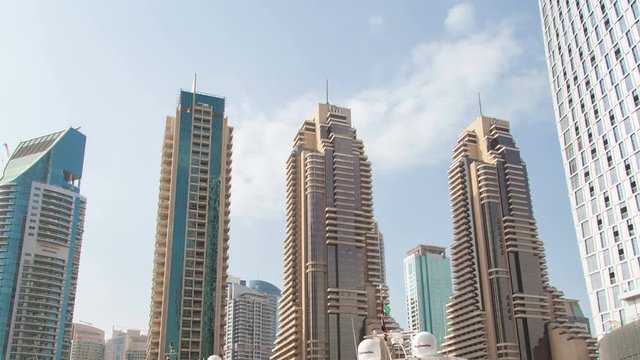 Dubai Marina skyscrapers hyperlapse Motion Timelapse