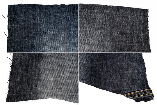 Collection of dark jeans fabric textures