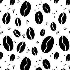 Coffee beans pattern.Perfect design for posters, cards, textile, web pages.