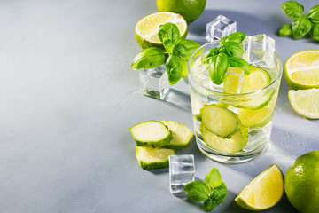 Fresh cucumber water with lime