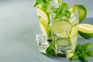 Fresh cucumber water with lime