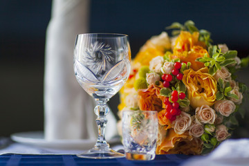 shiny crystal dishes