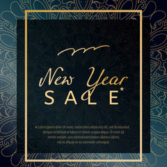 New Year sale vector template for store design.