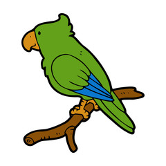Parrot cartoon illustration isolated on white background for children color book