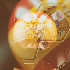 3d Soccer Ball with Spain Flag Illustration