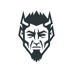 Devil head. Evil logo.