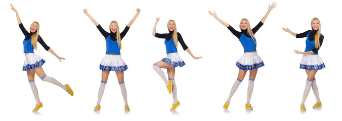 Cheerleader isolated on the white background