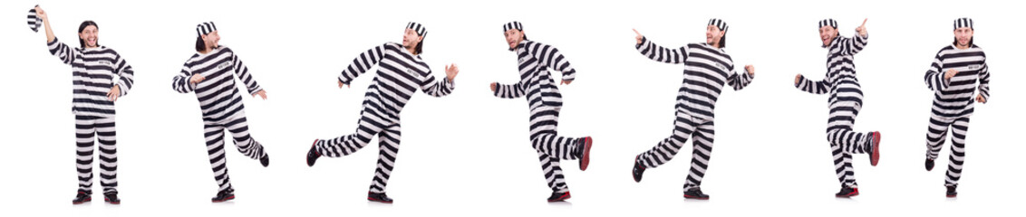 Prison inmate isolated on the white background