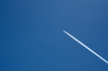 A lone plane in the sky