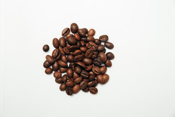 beans coffee on a white background
