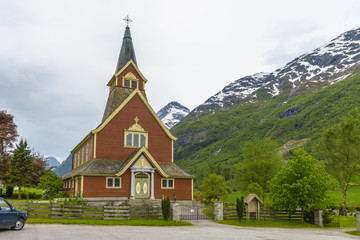 Fototapeta na wymiar Ny Kirke (New Church) - Olden, Norway