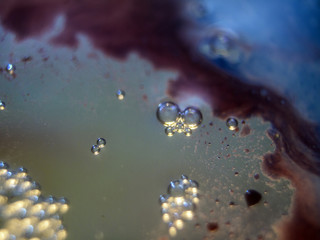 the chemical reaction of the paint with water