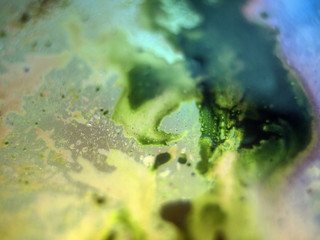 the chemical reaction of the paint with water