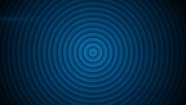 Concentric blue circles expanding. Seamless loop 3D render animation 4k UHD 3840x2160
