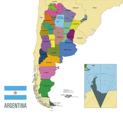 Political vector map of Argentina