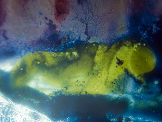 the chemical reaction of the paint with water