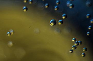 the chemical reaction of the paint with water