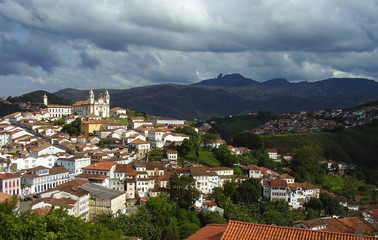 Fototapeta na wymiar A general view of the city of Ouro Preto.