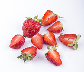 strawberries   strawberries on white background   cut strawberries   beautiful strawberries