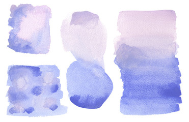 Watercolor Blue Purple Lilac Isolated