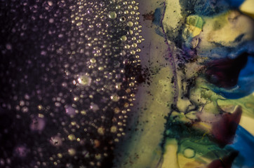 the chemical reaction of the paint with water