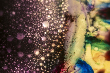 the chemical reaction of the paint with water