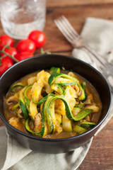 Zucchini fettuccine butternut creme sauce