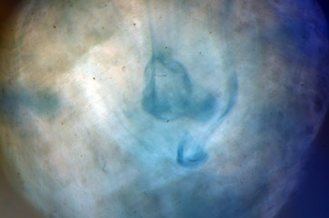 the chemical reaction of the paint with water