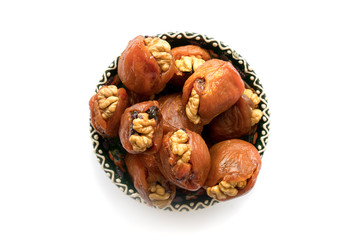 Uzbek sweets: apricots with walnuts and prunes