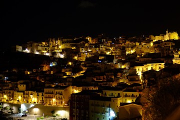 Night landscape in Ragusa, Italy 