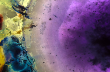 the chemical reaction of the paint with water