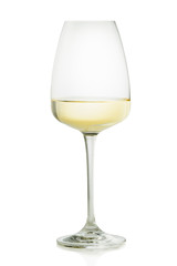 A glass of white wine.