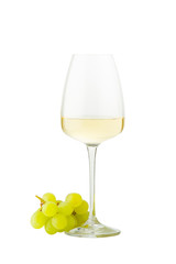 White wine on white background.